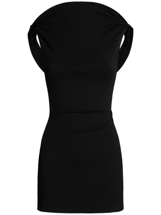 Jacquemus: La Mini Robe Bordo dress - Black - women_0 | Luisa Via Roma