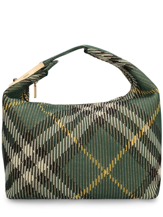 Burberry: Medium Check Duffle top handle bag - Ivy Green - women_0 | Luisa Via Roma