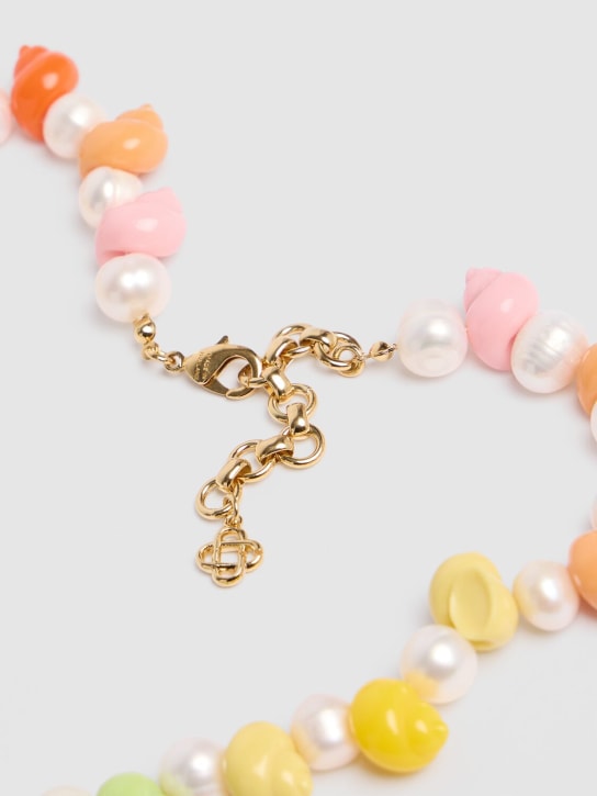 Casablanca: Shell shape & faux pearl collar necklace - men_3 | Luisa Via Roma