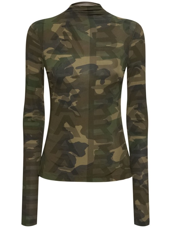 Marc Jacobs: T-shirt transparent camouflage à manches longues - Camouflage Multi - women_0 | Luisa Via Roma