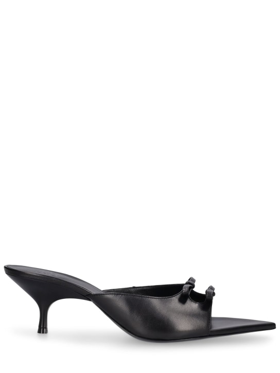 Gia Borghini: 35mm Blanche leather sandals mules - Black - women_0 | Luisa Via Roma