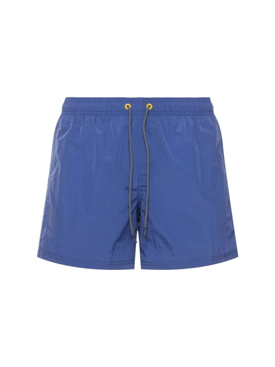 SUNDEK: Stretch waist crinkled nylon swim shorts - Lacivert - men_0 | Luisa Via Roma
