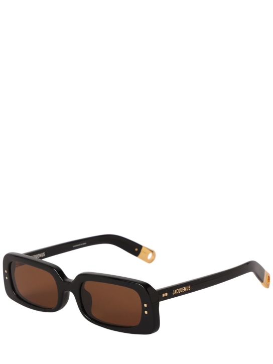 Jacquemus: Les Lunettes Azzuro sunglasses - Black - men_1 | Luisa Via Roma