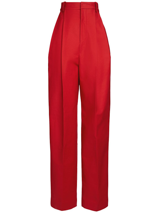 Jacquemus: Stretch-Baumwollhose „Le Pantalon Curzio“ - Rot - women_0 | Luisa Via Roma