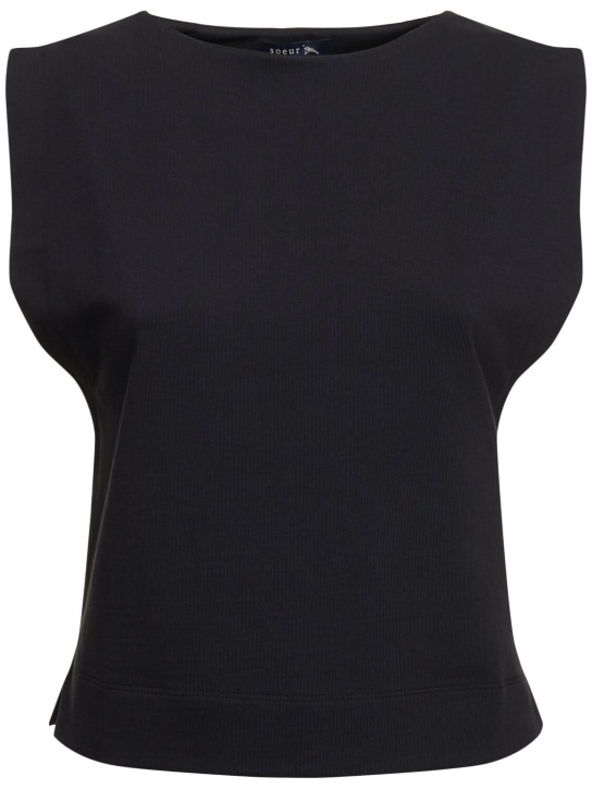 Soeur: Amanda 코튼 티셔츠 - 블랙 - women_0 | Luisa Via Roma