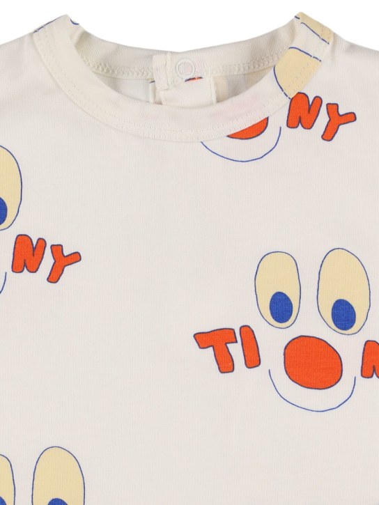 Tiny Cottons: 프린티드 Pima 코튼 반팔 티셔츠 - 화이트 - kids-girls_1 | Luisa Via Roma