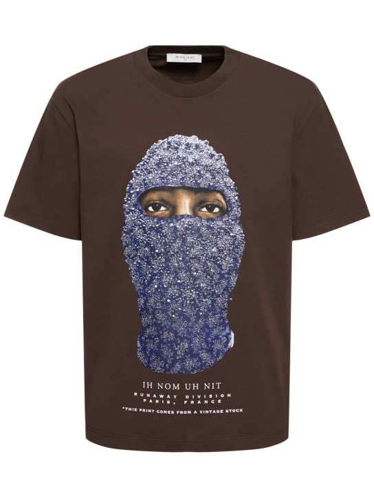 Ih Nom Uh Nit: Floral Mask t-shirt - Kahverengi - men_0 | Luisa Via Roma