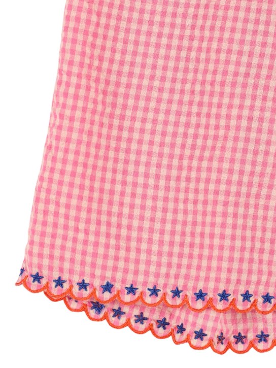 Tiny Cottons: Cotton gingham pants - Pink - kids-girls_1 | Luisa Via Roma