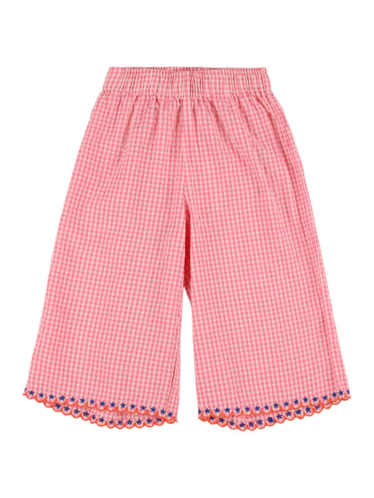 Tiny Cottons: Cotton gingham pants - Pink - kids-girls_0 | Luisa Via Roma