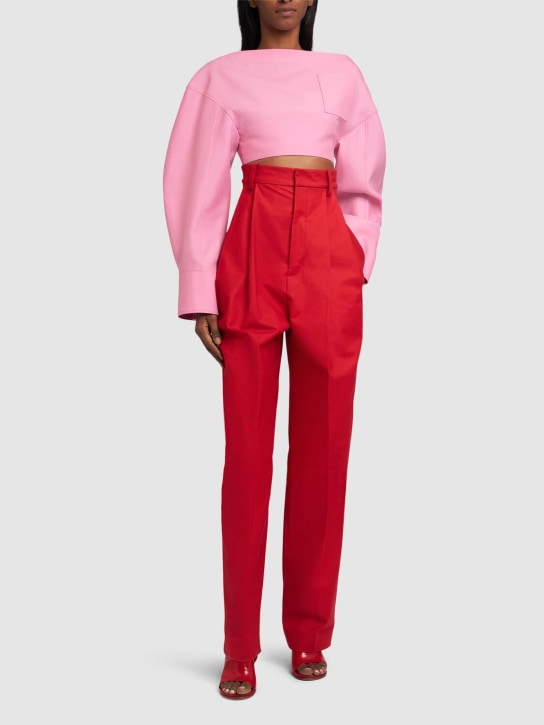 Jacquemus: Le Haut Casaco wool & silk top - Pink - women_1 | Luisa Via Roma