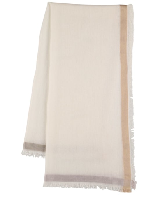 Loro Piana: Soffio Rainbow cashmere & silk scarf - Optical/Neutral - women_0 | Luisa Via Roma