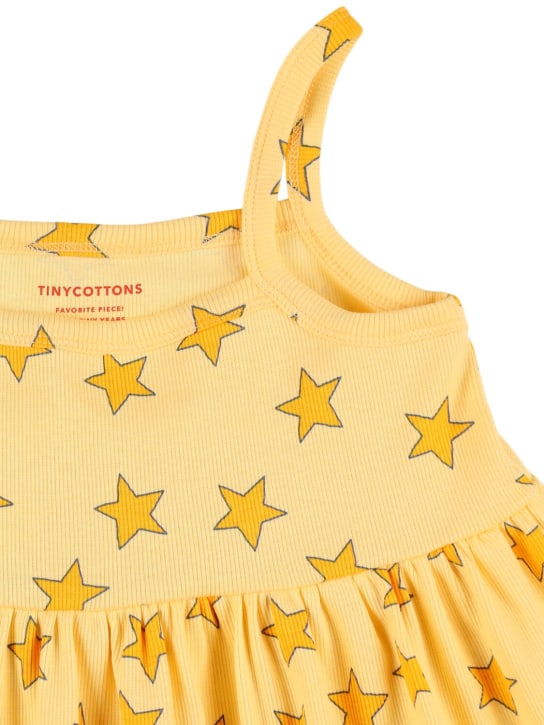 Tiny Cottons: Star print Pima cotton dress - Yellow - kids-girls_1 | Luisa Via Roma