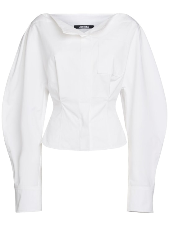 Jacquemus: La Chemise Barco poplin shirt - White - women_0 | Luisa Via Roma
