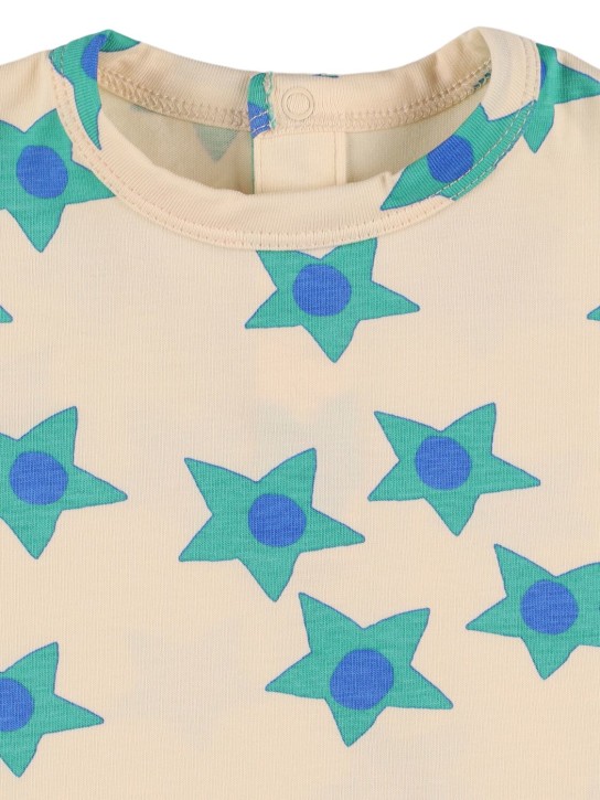 Tiny Cottons: T-shirt en coton Pima imprimé étoiles - Beige - kids-girls_1 | Luisa Via Roma