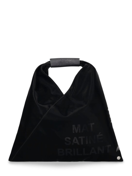 MM6 Maison Margiela: Mini Japanese faux leather bag - Siyah - women_0 | Luisa Via Roma