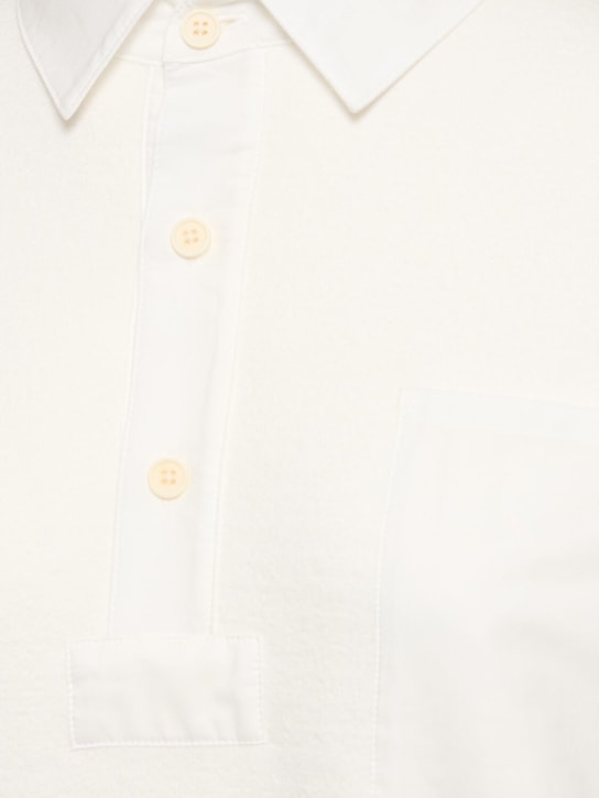The Row: Dende cotton blend knit polo sweatshirt - White - women_3 | Luisa Via Roma