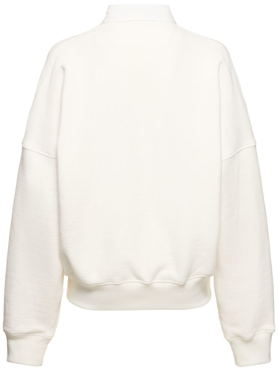 The Row: Dende cotton blend knit polo sweatshirt - White - women_4 | Luisa Via Roma