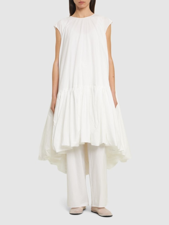 The Row: Tadao ruffled poplin midi dress - Off White - women_1 | Luisa Via Roma