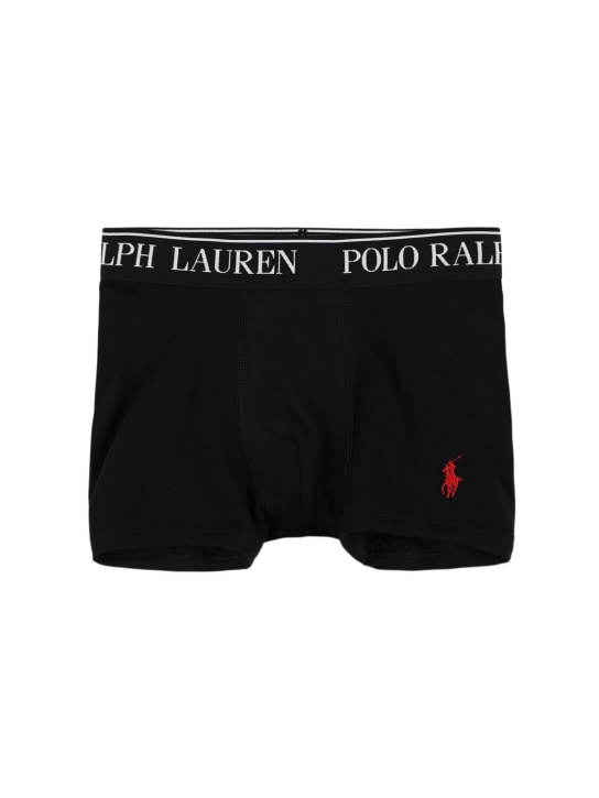 Polo Ralph Lauren: 弹力棉质平角内裤5条套装 - 黑色 - kids-boys_1 | Luisa Via Roma