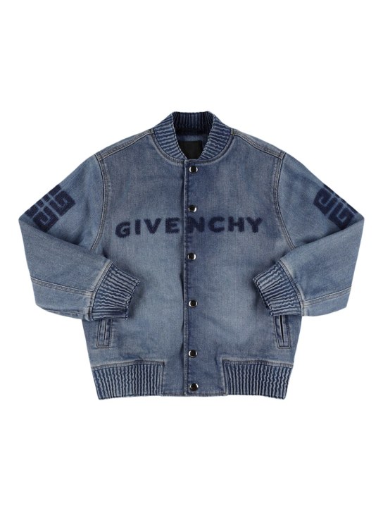 Givenchy: 데님 봄버 재킷 - 블루 - kids-boys_0 | Luisa Via Roma