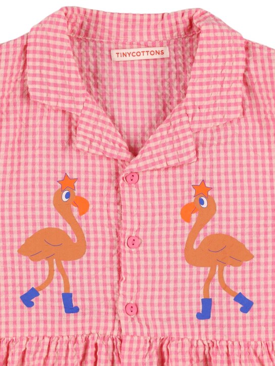 Tiny Cottons: Flamingo print cotton dress - Pink - kids-girls_1 | Luisa Via Roma