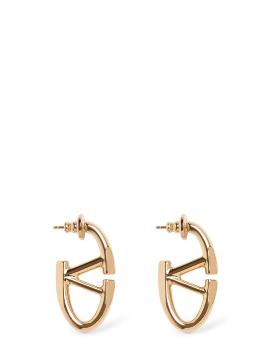 Valentino Garavani: 35mm V logo Moon earrings - Gold - women_0 | Luisa Via Roma
