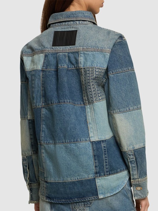 Marc Jacobs: Patchwork denim shirt - Indigo Multi - women_3 | Luisa Via Roma