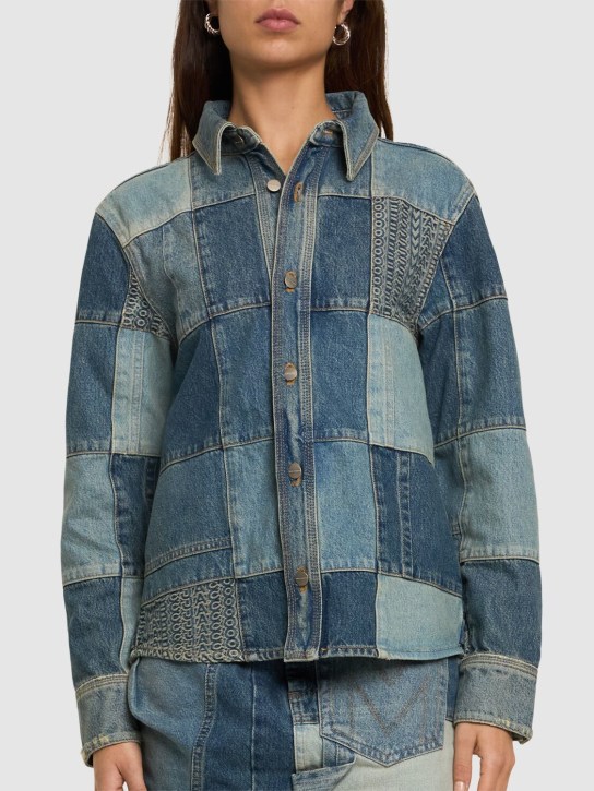 Marc Jacobs: Patchwork denim shirt - Indigo Multi - women_2 | Luisa Via Roma