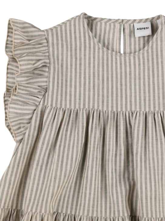 ASPESI: Kleid aus Baumwollmischung mit Schleife - Beige - kids-girls_1 | Luisa Via Roma