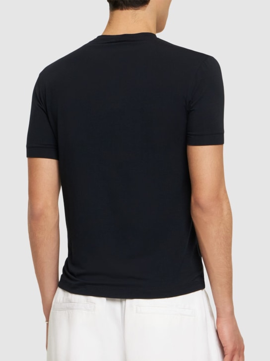 Giorgio Armani: Mercerized viscose jersey t-shirt - men_2 | Luisa Via Roma