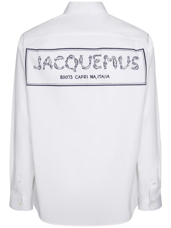 Jacquemus: La Chemise Simon棉质衬衫 - Fw24 Print Logo - men_0 | Luisa Via Roma