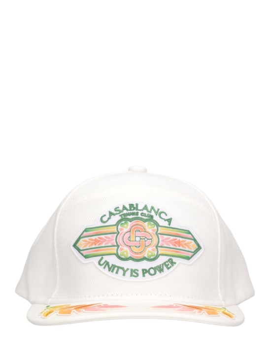 Casablanca: Unity Is Power cotton baseball cap - White - men_0 | Luisa Via Roma