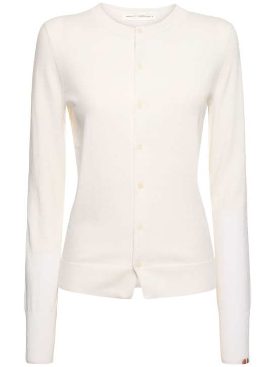 Extreme Cashmere: A Little Bit cotton & cashmere cardigan - White - women_0 | Luisa Via Roma