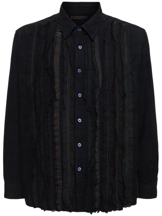 Needles: Cotton ribbon flannel shirt - E-black - men_0 | Luisa Via Roma
