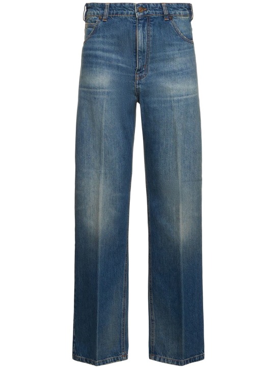 Victoria Beckham: Jeans rectos lavados - Gris - women_0 | Luisa Via Roma