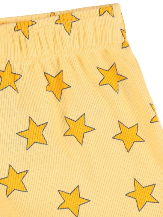Tiny Cottons: Star print Pima cotton shorts - Yellow - kids-girls_1 | Luisa Via Roma