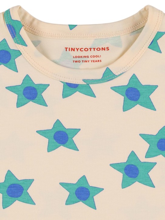 Tiny Cottons: T-shirt en coton Pima imprimé étoiles - Multicolore - kids-girls_1 | Luisa Via Roma
