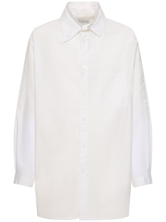Yohji Yamamoto: A-chain stitch 3-layer cotton shirt - White - men_0 | Luisa Via Roma