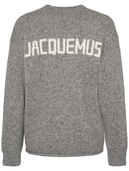 Jacquemus: Sweat-shirt en laine mélangée Le Pull Jacquemus - Gris - men_0 | Luisa Via Roma
