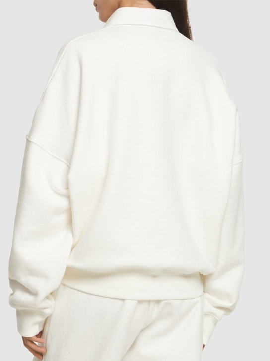 The Row: Dende cotton blend knit polo sweatshirt - White - women_2 | Luisa Via Roma