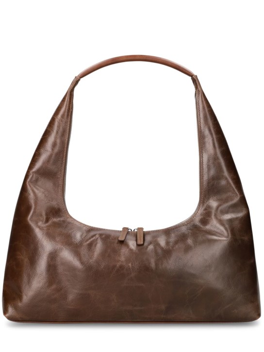 Marge Sherwood: Large Hobo leather shoulder bag - Washed Brown - women_0 | Luisa Via Roma