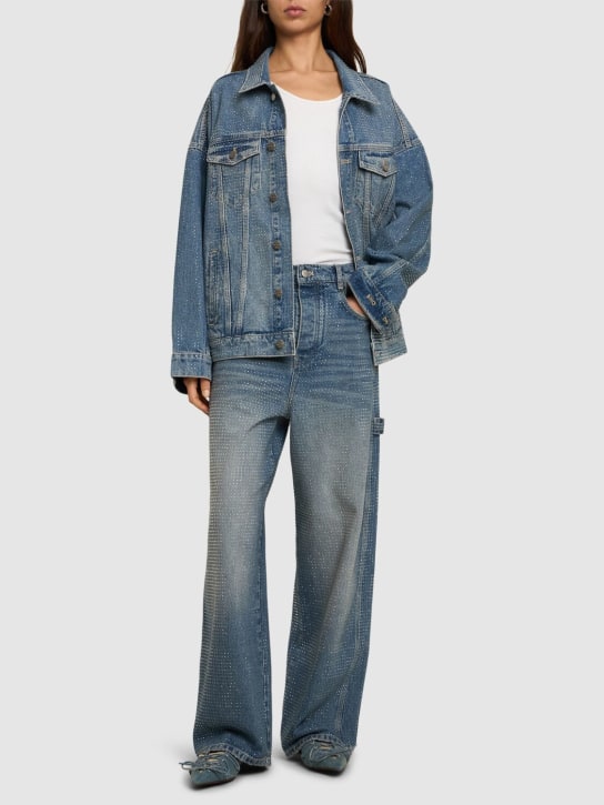 Marc Jacobs: Jeans aus Denim mit Kristallen - Hellblau - women_1 | Luisa Via Roma