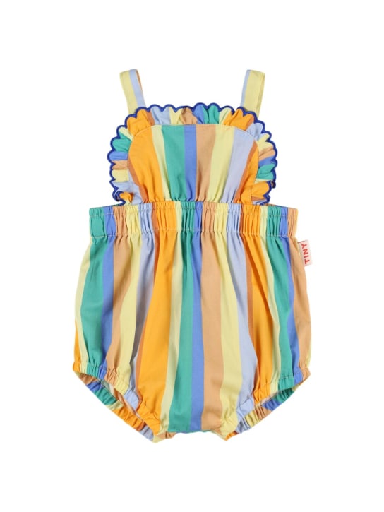 Tiny Cottons: Striped cotton jumpsuit - Multicolor - kids-girls_0 | Luisa Via Roma