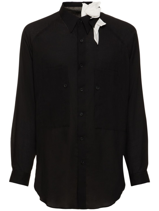 Yohji Yamamoto: A-unfixed shirt - Black - men_0 | Luisa Via Roma
