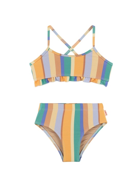 Tiny Cottons: Striped Lycra bikini - Multicolor - kids-girls_0 | Luisa Via Roma