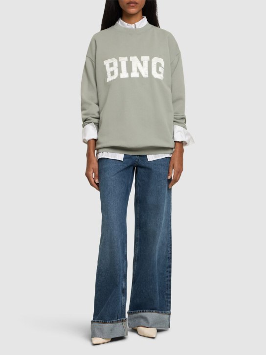 ANINE BING: Sweatshirt aus Baumwolle „Tyler Bing“ - Grün - women_1 | Luisa Via Roma