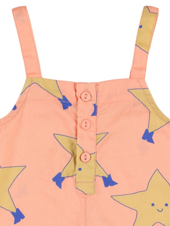 Tiny Cottons: Star print cotton jumpsuit - Açık Pembe - kids-girls_1 | Luisa Via Roma