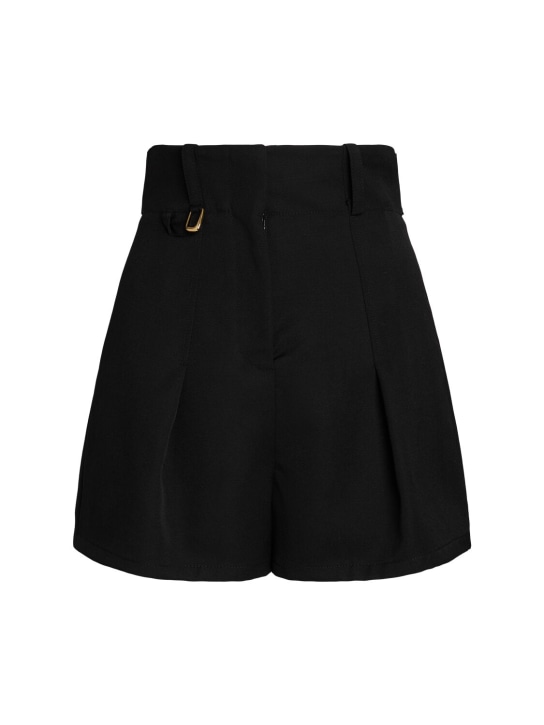 Jacquemus: Le Short Bari wool shorts - Black - women_0 | Luisa Via Roma