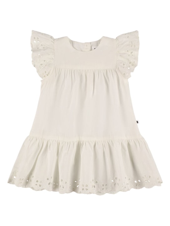 Molo: Cotton dress - Beyaz - kids-girls_0 | Luisa Via Roma