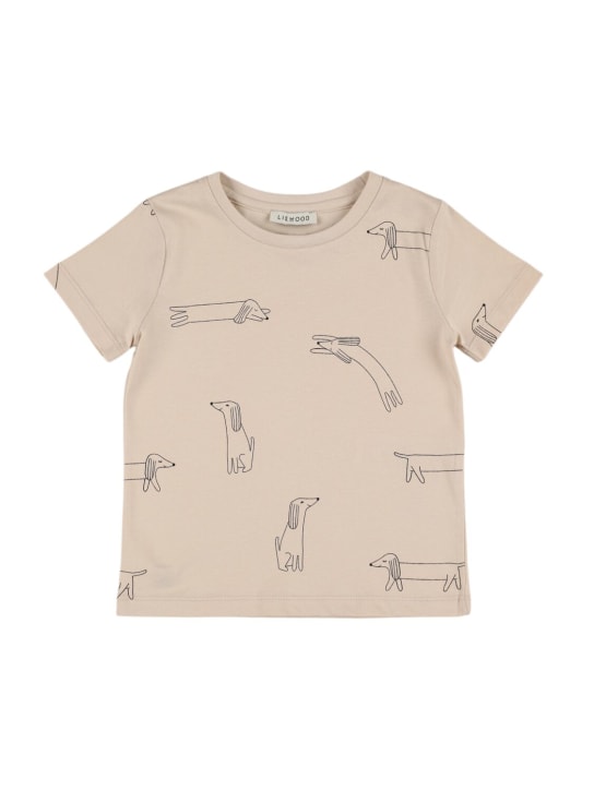 Liewood: Printed cotton & lycra t-shirt - Off White - kids-boys_0 | Luisa Via Roma